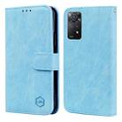 For Xiaomi Redmi Note 11 Pro 4G Global Skin Feeling Oil Leather Texture PU + TPU Phone Case(Light Blue) - 1