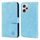 For Xiaomi Redmi Note 12 Pro+ 5G Skin Feeling Oil Leather Texture PU + TPU Phone Case(Light Blue) - 1