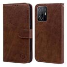 For Xiaomi 11T Pro Skin Feeling Oil Leather Texture PU + TPU Phone Case(Brown) - 1