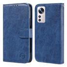 For Xiaomi 12 Skin Feeling Oil Leather Texture PU + TPU Phone Case(Dark Blue) - 1