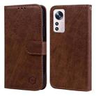 For Xiaomi 12 Skin Feeling Oil Leather Texture PU + TPU Phone Case(Brown) - 1