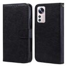 For Xiaomi 12 Pro Skin Feeling Oil Leather Texture PU + TPU Phone Case(Black) - 1