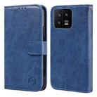 For Xiaomi 13 Skin Feeling Oil Leather Texture PU + TPU Phone Case(Dark Blue) - 1