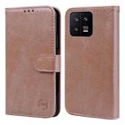 For Xiaomi 13 Skin Feeling Oil Leather Texture PU + TPU Phone Case(Champagne) - 1