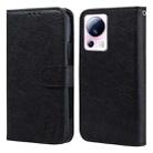 For Xiaomi 13 Lite Skin Feeling Oil Leather Texture PU + TPU Phone Case(Black) - 1