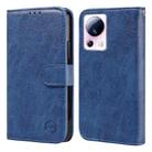 For Xiaomi 13 Lite Skin Feeling Oil Leather Texture PU + TPU Phone Case(Dark Blue) - 1