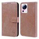 For Xiaomi 13 Lite Skin Feeling Oil Leather Texture PU + TPU Phone Case(Champagne) - 1