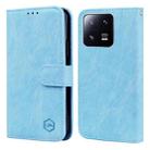 For Xiaomi 13 Pro Skin Feeling Oil Leather Texture PU + TPU Phone Case(Light Blue) - 1