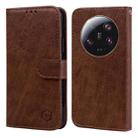 For Xiaomi 13 Ultra Skin Feeling Oil Leather Texture PU + TPU Phone Case(Brown) - 1