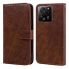 For Xiaomi 13T Pro Skin Feeling Oil Leather Texture PU + TPU Phone Case(Brown) - 1