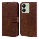 For Xiaomi Redmi 13C Skin Feeling Oil Leather Texture PU + TPU Phone Case(Brown) - 1