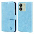 For Xiaomi Redmi 13C Skin Feeling Oil Leather Texture PU + TPU Phone Case(Light Blue) - 1