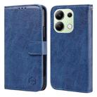 For Xiaomi Redmi Note 13 4G Skin Feeling Oil Leather Texture PU + TPU Phone Case(Dark Blue) - 1