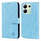 For Xiaomi Redmi Note 13 4G Skin Feeling Oil Leather Texture PU + TPU Phone Case(Light Blue) - 1