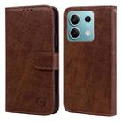 For Xiaomi Redmi Note 13 5G Skin Feeling Oil Leather Texture PU + TPU Phone Case(Brown) - 1