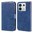 For Xiaomi Redmi Note 13 Pro 5G Skin Feeling Oil Leather Texture PU + TPU Phone Case(Dark Blue) - 1
