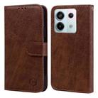 For Xiaomi Redmi Note 13 Pro 5G Skin Feeling Oil Leather Texture PU + TPU Phone Case(Brown) - 1