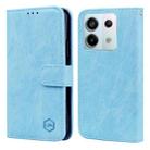 For Xiaomi Redmi Note 13 Pro 5G Skin Feeling Oil Leather Texture PU + TPU Phone Case(Light Blue) - 1