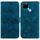 For Realme C21Y Lily Embossed Leather Phone Case(Dark Blue) - 1