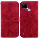 For Realme C21Y Lily Embossed Leather Phone Case(Red) - 1