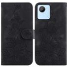 For Realme C30 / C30s / Narzo 50i Lily Embossed Leather Phone Case(Black) - 1