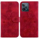 For Realme C31 Lily Embossed Leather Phone Case(Red) - 1