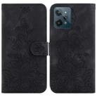 For Realme C31 Lily Embossed Leather Phone Case(Black) - 1