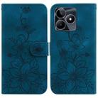 For Realme C53 / Narzo N53 Lily Embossed Leather Phone Case(Dark Blue) - 1