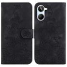 For Realme 10 4G Lily Embossed Leather Phone Case(Black) - 1
