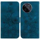 For Realme 11 4G Global Lily Embossed Leather Phone Case(Dark Blue) - 1