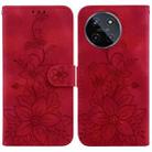 For Realme 11 4G Global Lily Embossed Leather Phone Case(Red) - 1