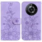 For Realme 11 Pro 5G/11 Pro+ 5G/Narzo 60 Pro 5G Lily Embossed Leather Phone Case(Purple) - 1