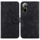 For Realme C67 4G Global Lily Embossed Leather Phone Case(Black) - 1