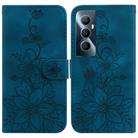 For Realme C65 4G Lily Embossed Leather Phone Case(Dark Blue) - 1