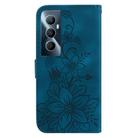 For Realme C65 4G Lily Embossed Leather Phone Case(Dark Blue) - 3