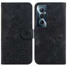 For Realme C65 4G Lily Embossed Leather Phone Case(Black) - 1