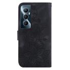 For Realme C65 4G Lily Embossed Leather Phone Case(Black) - 3