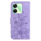 For Realme C61 / C63 / Note 60 Lily Embossed Leather Phone Case(Purple) - 3