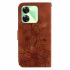 For Realme C61 / C63 / Note 60 Lily Embossed Leather Phone Case(Brown) - 3