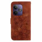 For Realme GT 6 / GT 6T / GT Neo6 Lily Embossed Leather Phone Case(Brown) - 3