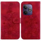 For Realme GT 6 / GT 6T / GT Neo6 Lily Embossed Leather Phone Case(Red) - 1