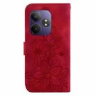 For Realme GT 6 / GT 6T / GT Neo6 Lily Embossed Leather Phone Case(Red) - 3