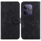 For Realme GT 6 / GT 6T / GT Neo6 Lily Embossed Leather Phone Case(Black) - 1