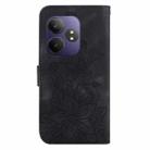 For Realme GT 6 / GT 6T / GT Neo6 Lily Embossed Leather Phone Case(Black) - 3