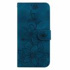 For Realme 13+ Global Lily Embossed Leather Phone Case(Dark Blue) - 3