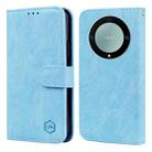 For Honor X40 / Magic5 Lite Skin Feeling Oil Leather Texture PU + TPU Phone Case(Light Blue) - 1