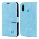 For Huawei P30 Lite / Nova 4E Skin Feeling Oil Leather Texture PU + TPU Phone Case(Light Blue) - 1