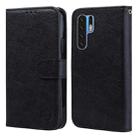 For Huawei P30 Pro Skin Feeling Oil Leather Texture PU + TPU Phone Case(Black) - 1