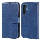For Huawei P30 Pro Skin Feeling Oil Leather Texture PU + TPU Phone Case(Dark Blue) - 1