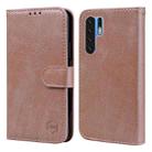 For Huawei P30 Pro Skin Feeling Oil Leather Texture PU + TPU Phone Case(Champagne) - 1